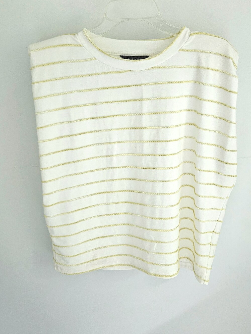 Strut & Bolt Butter Yellow Knit Stripe Sleeveless Top